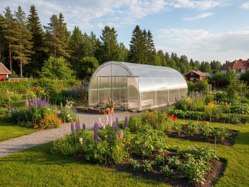 Rastlinjak Agronom na zelenjavnem vrtu