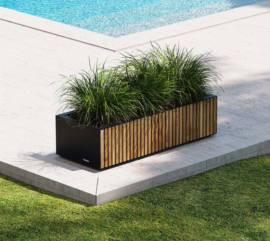 Herstera Garden cvetlični lonec Deco Xic z lesno oblogo 2