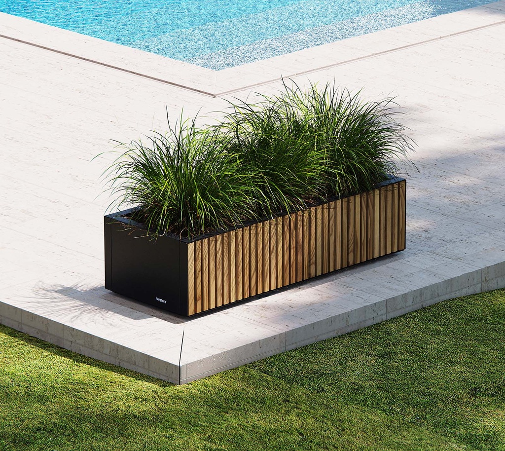 Herstera Garden cvetlični lonec Deco Xic z lesno oblogo 2
