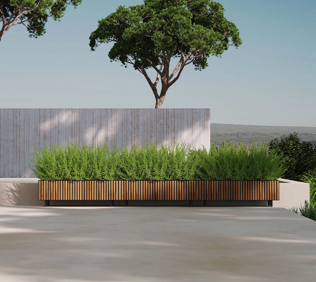 Herstera Garden cvetlični lonec Deco Xic z lesno oblogo 7
