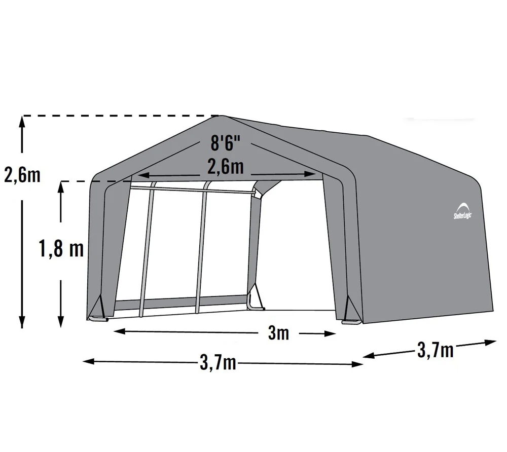 ShelterLogic pašni šotor in šotorska garaža 370x370x260 cm 7
