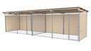 Dvojni pesjak 2 × 6 m, naravni les, mreža 5 × 5 cm