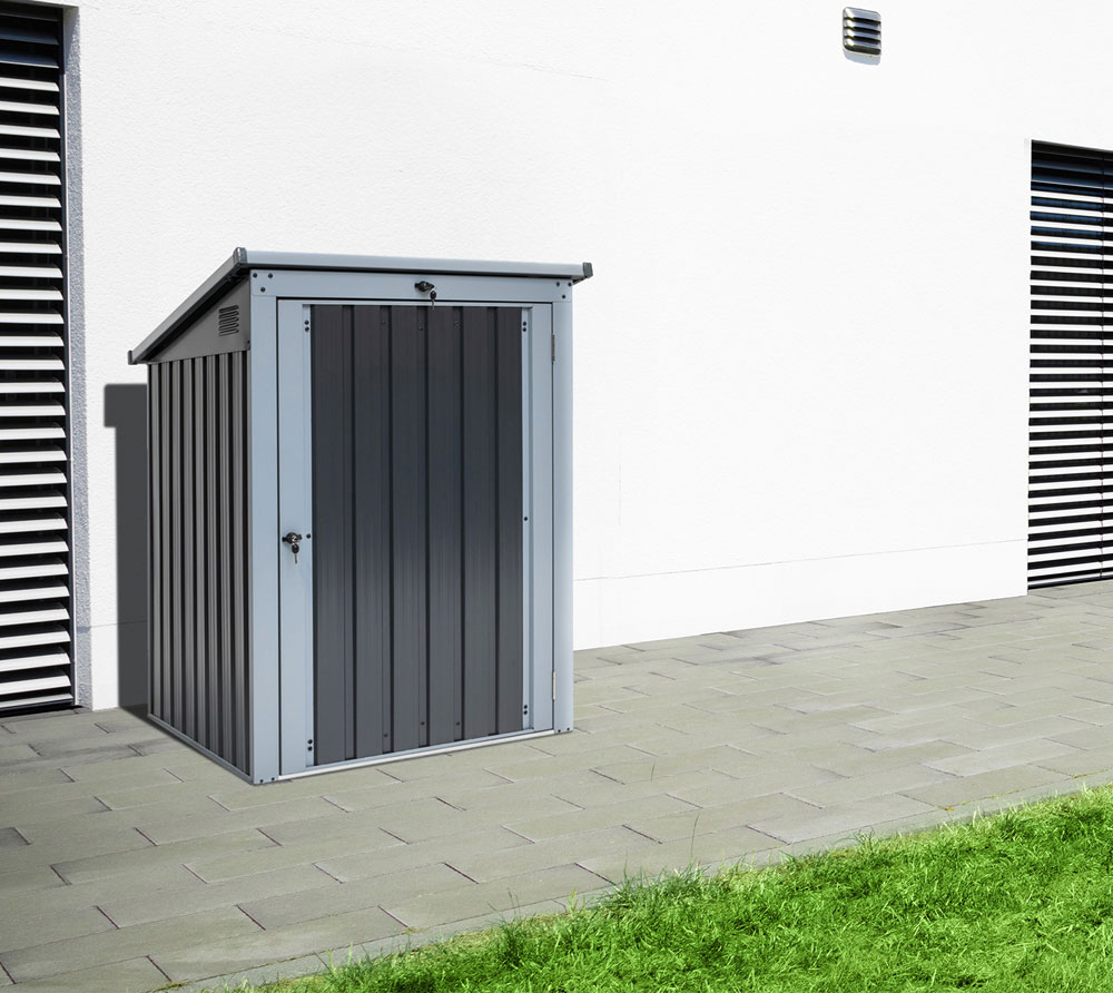 [ISBS-T1D] Abschließbare Metallbox für Mülltonnen und Gartengeräte (1x 240 L)