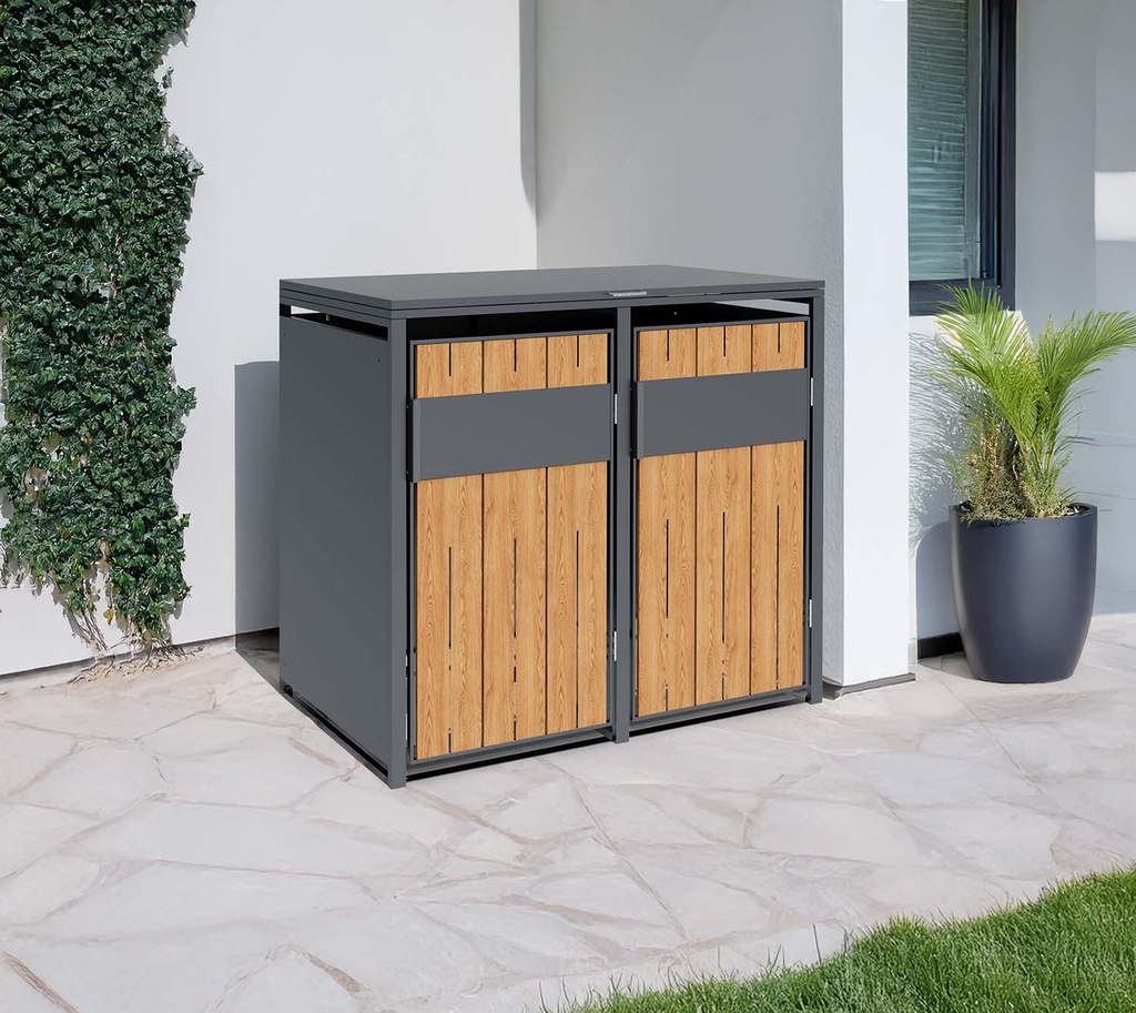 [WMJGBC252-2] Metall-Mülltonnenbox Varius (2x 240 L)