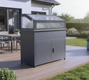 Metall-Hochbeet mit Frühbeetaufsatz und Stauraum Plexa Plus