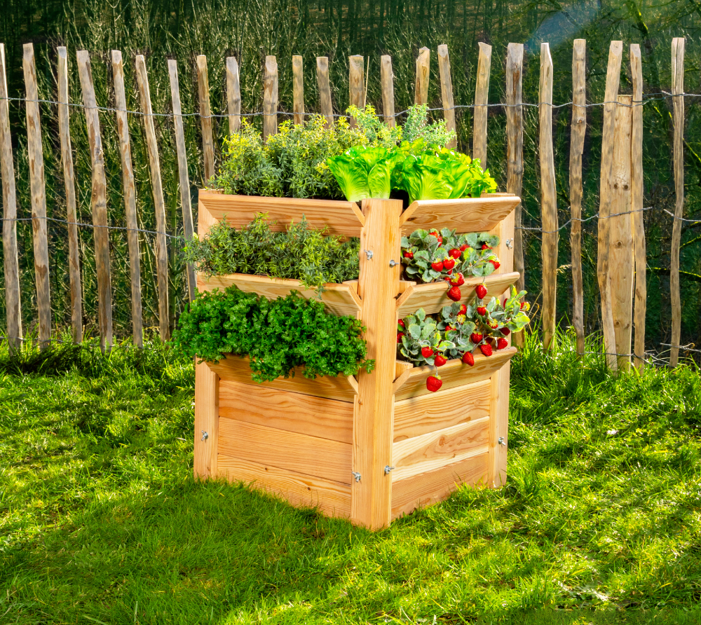 Holz-Hochbeet und Kräuterbeet Premium