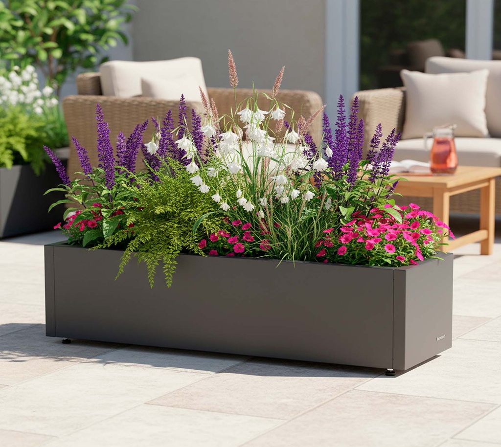Vaso metallico da balcone Cube
