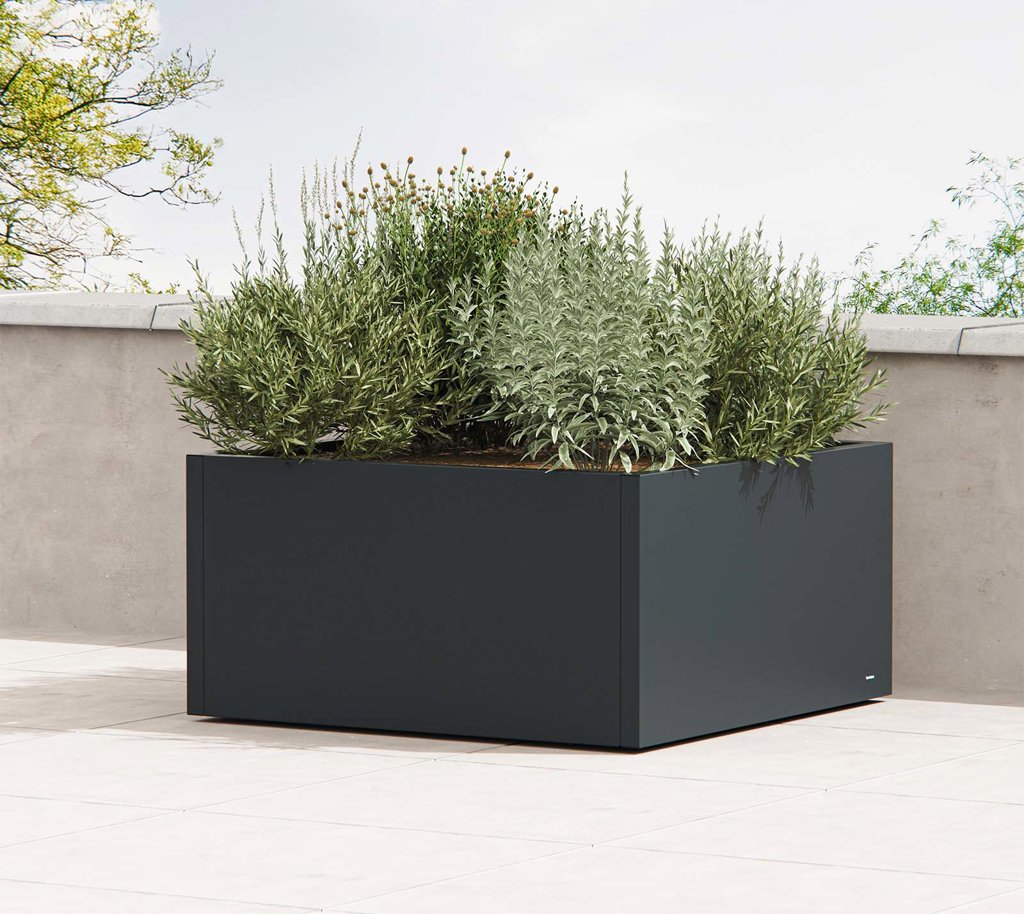 Metal flower pot Cube Low