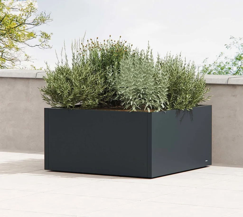 [HG31846001] Metal flower pot Cube Low